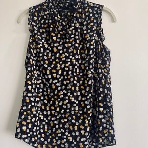 White House Black Market Polkadot Blouse Size 2